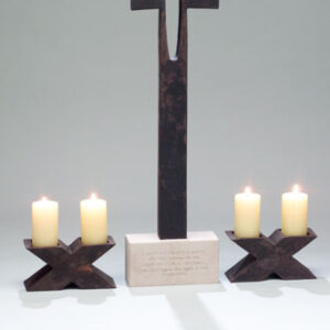 CROSS WITH CANDLESTICKS